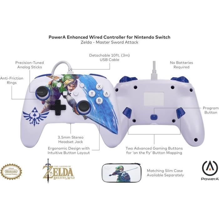 Manette Filaire - POWER A - Nintendo Switch - Master Sword Attack – Image 2