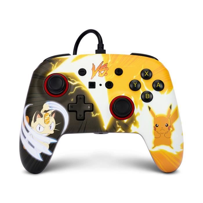 Manette de jeu - Nintendo - SWITCH Pokémon Pikachu Miaouss MEOWTH - Filaire - Rouge - Câble USB détachable – Image 2