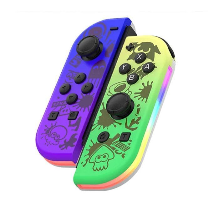 Manette pour Switch Sans Fil Bluetooth Contrôleurs Gamepad (Contrôleur non Officiel) - violet-vert-RGB LED multicolores