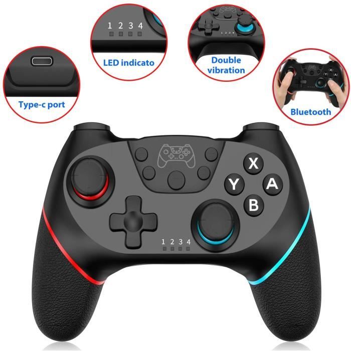 Manette pro - SUPERTECH - Nintendo Switch - Sans fil - Vibration - Design ergonomique – Image 2