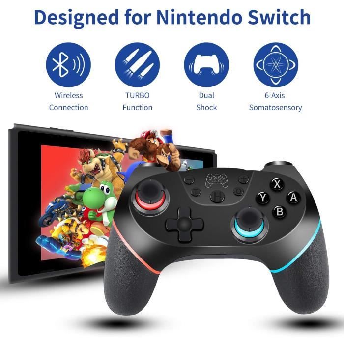 Manette pro - SUPERTECH - Nintendo Switch - Sans fil - Vibration - Design ergonomique – Image 4