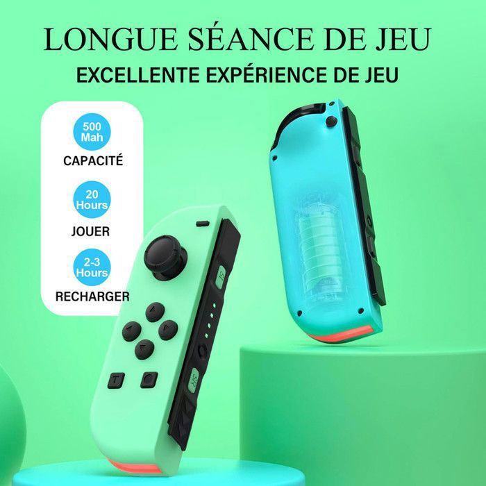 Manette pour Switch Sans Fil Bluetooth Contrôleurs Gamepad (Contrôleur non Officiel) - VERT / BLEU CLAIR – Image 3