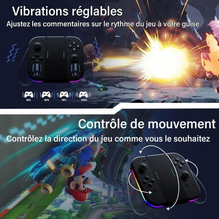 Manette pour Switch Sans Fil Bluetooth Contrôleurs Gamepad (Contrôleur non Officiel) - Noir-2 – Image 2