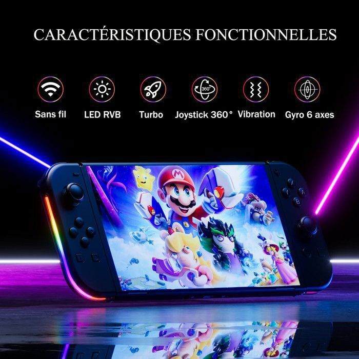 Manette pour Switch Sans Fil Bluetooth Contrôleurs Gamepad (Contrôleur non Officiel) - Noir-2 – Image 6