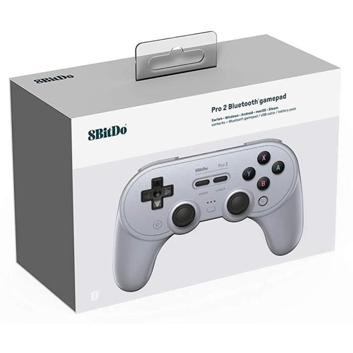 Manette Sans Fil Bluetooth - 8bitDo Pro2 Gray Edition - Switch, PC, Android, Raspberry Pi – Image 5