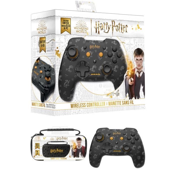 Manette SWITCH - Nintendo - Harry Potter Noire - Bluetooth - Moteur à double vibration - Ergonomique