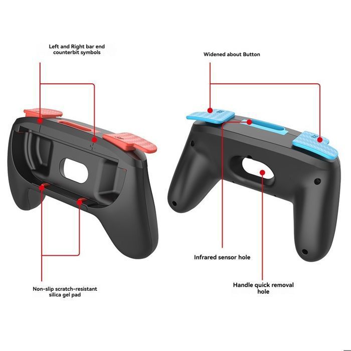 Manettes Ergonomiques pour Console Switch 2 - Mainframe Easy Grip Poignées Gauche/Droite -2PCS - Noir – Image 4