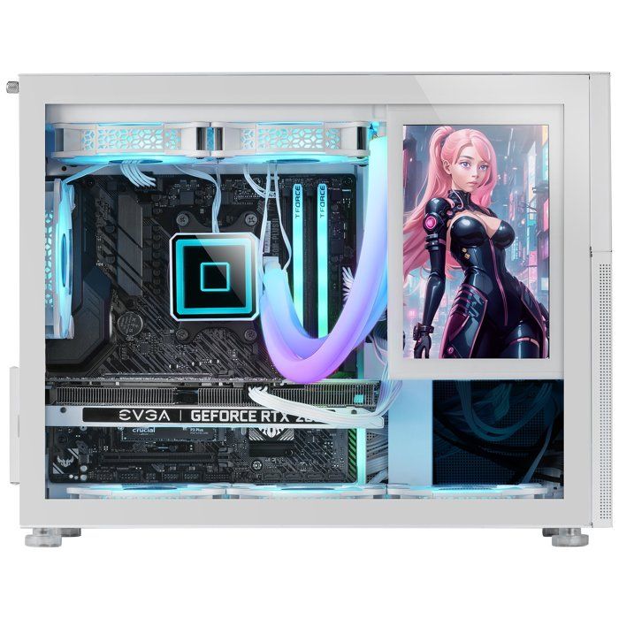 Boîtier PC Micro-ATX - Mars Gaming - MC-LCD - Écran LCD IPS 8" - Design Mesh - Refroidissement liquide – Image 2