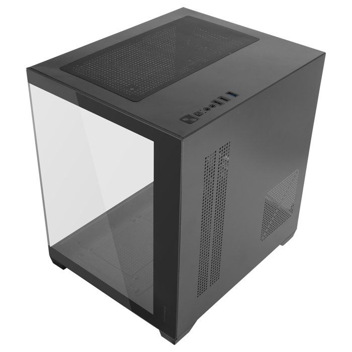 Mars Gaming MC-VIEW2, Boîtier MicroATX, Double Verre Trempé, 1x Ventilateur FRGB 120mm, Refroidissement 240mm, Chambre Double, Noir – Image 3