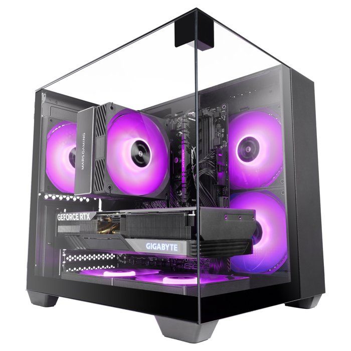 Boîtier Gaming - Mars Gaming - MC-VISIONM - MicroATX - Triple Verre Trempé - Refroidissement Liquide 240mm – Image 2