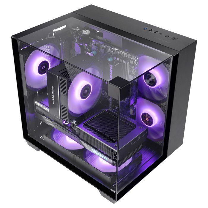 Boîtier Gaming - Mars Gaming - MC-VISIONM - MicroATX - Triple Verre Trempé - Refroidissement Liquide 240mm