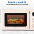 Micro-Ondes Retro - MEDION MD15000 - 20L - 800W - 8 programmes - Blanc Cassé – Image 3