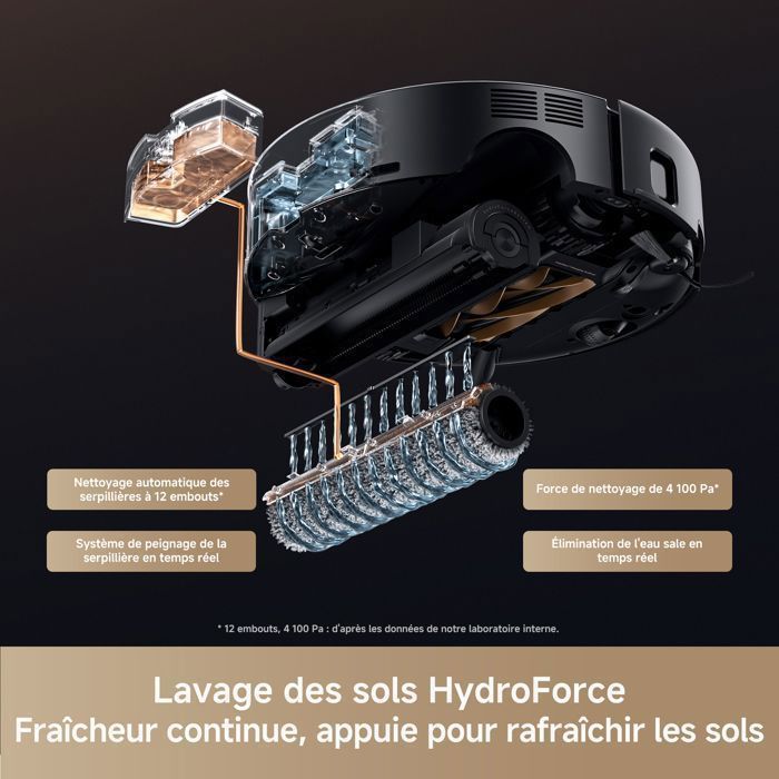 MOVA Z60 Ultra Roller Complete Robot aspirateur laveur 28000 Pa, nettoyage 80 °C, détection déjections, idéal familles animaux – Image 4