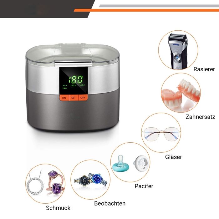 Mustbau Nettoyeur à Ultrasons Numérique 750 ml, 5 Modes, 48000Hz pour Bijoux, Montres, Lunettes, Prothèses Dentaires – Image 6