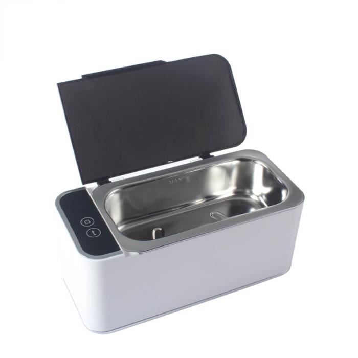 Nettoyeur à Ultrasons Argent 40W Réservoir De Nettoyage à Ondes Ultrasoniques Machine à Laver Pour Lunettes Bijoux Montre Dentier – Image 2