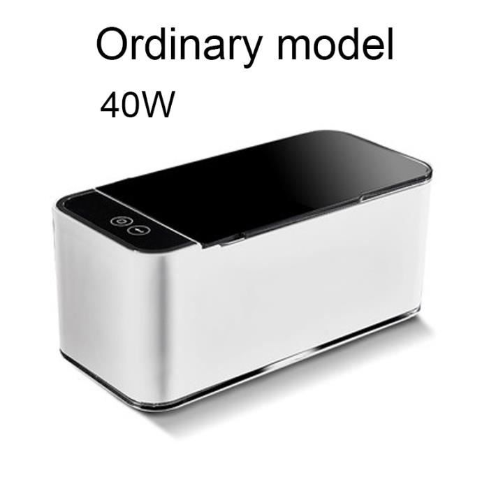 Nettoyeur à Ultrasons Argent 40W Réservoir De Nettoyage à Ondes Ultrasoniques Machine à Laver Pour Lunettes Bijoux Montre Dentier