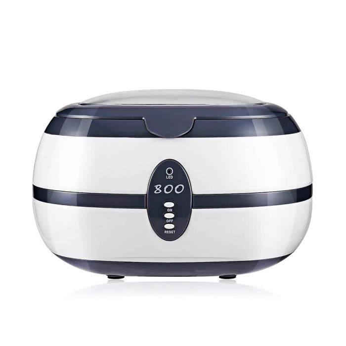 Nettoyeur à Ultrasons Blanc 600ml Nettoyage à Brosse De Marquage Bains Ménagers Pour Bijoux Montres Prothèses Dentaires