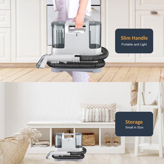 Nettoyeur de canapé, 9 kPa, 400 W, cordon d'alimentation de 3 m + tuyau de 1,3 m, convient aux tapis et aux canapés – Image 5