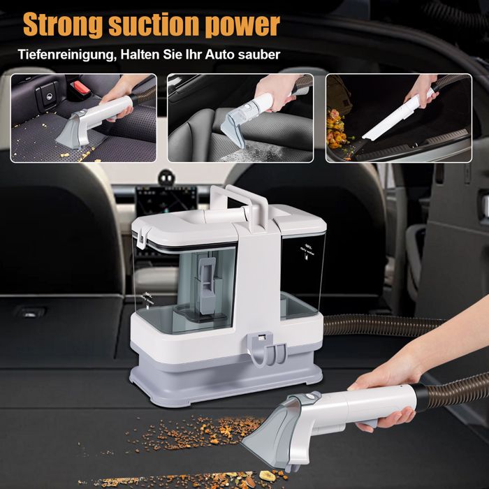 Nettoyeur de Tapis 400 W 9 kPa, Puissant Anti-taches, Compact et Portable, Shampoing pour Canapés, Moquettes, Meubles, Voiture – Image 4
