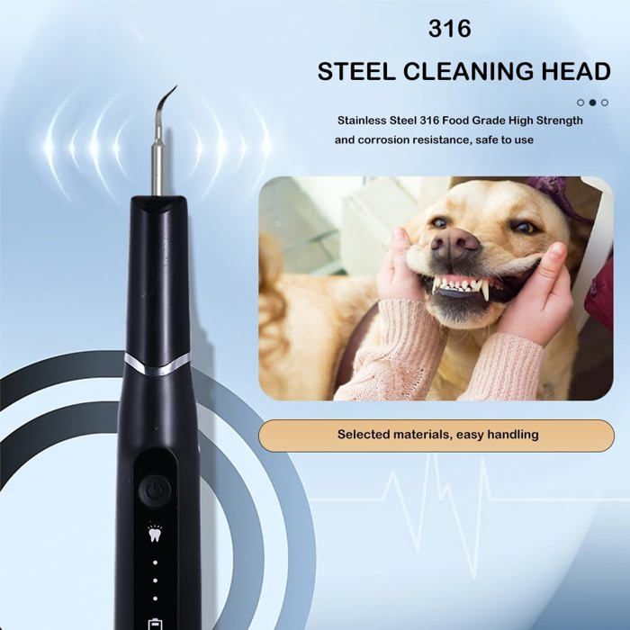 Nettoyeur Dentaire À Ultrasons Pour Animaux De Compagnie, Kit De Soins Dentaires Lutte Contre Le Tartre, La Mauva Haleine Et Les – Image 4
