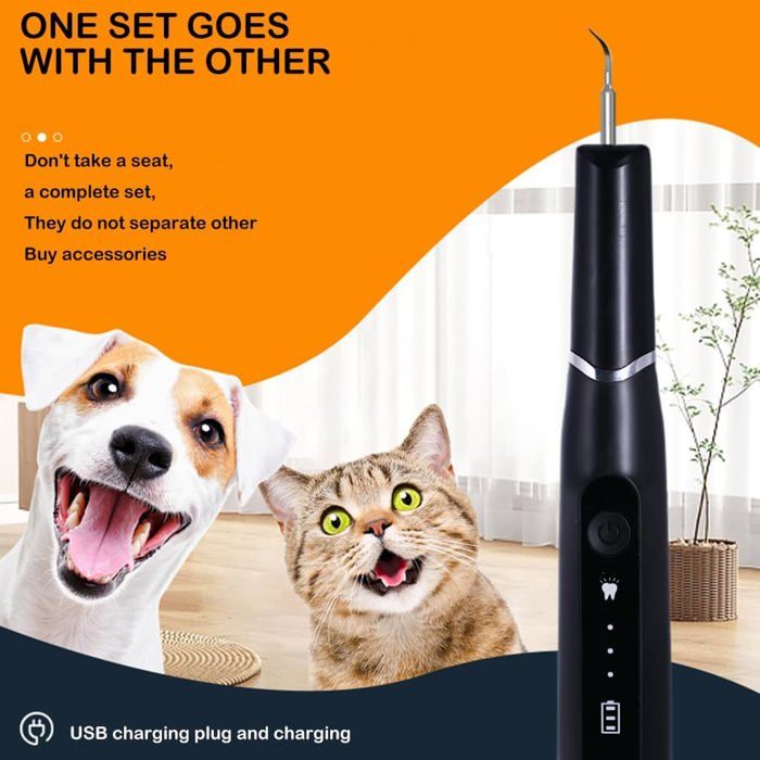 Nettoyeur Dentaire À Ultrasons Pour Animaux De Compagnie, Kit De Soins Dentaires Lutte Contre Le Tartre, La Mauva Haleine Et Les – Image 6