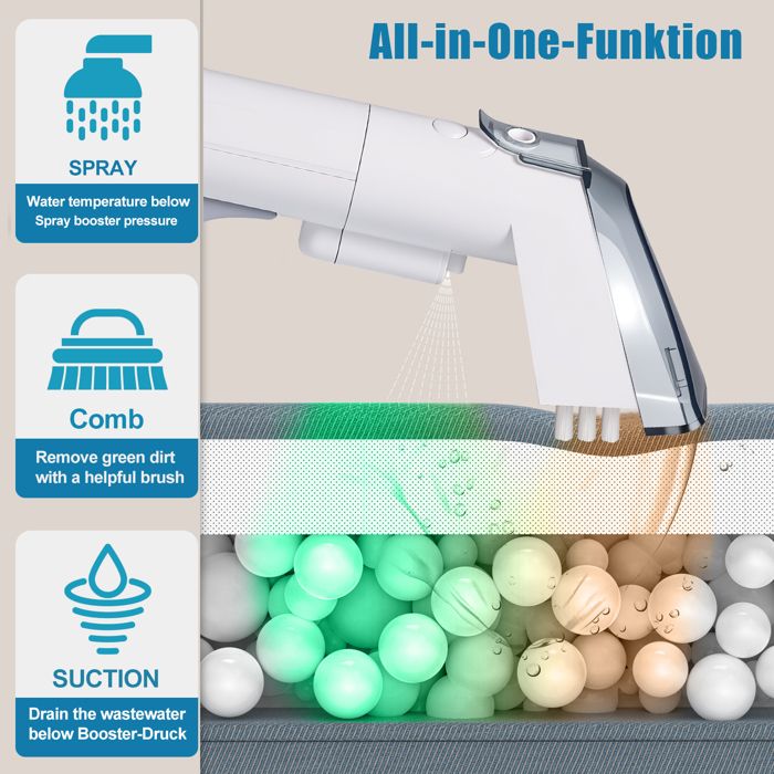 Nettoyeur détacheur portable - 400W/9Kpa/Tuyau 1,17M - Cordon d'alimentation 5M - Réservoir 0,8L/1L - Aspirateur nettoyeur à eau – Image 2