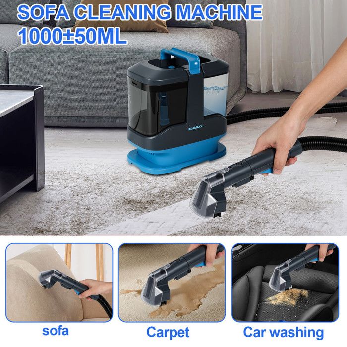 Nettoyeur Tapis Et Canapé Multifonction 450W Avec Réservoir D’Eau 1L, Aspirateur Injecteur-Extracteur Pour Tissus, Matelas, Rideaux – Image 2