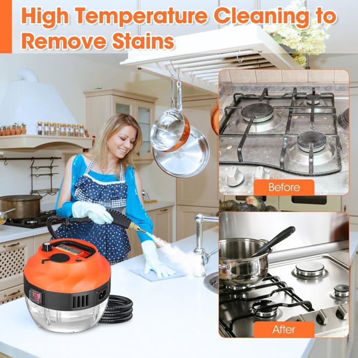 Nettoyeur Vapeur Portable 2500 W - Vapeur Haute Pression 1350ml Steam Cleaner Haute Température à Pression – Image 5