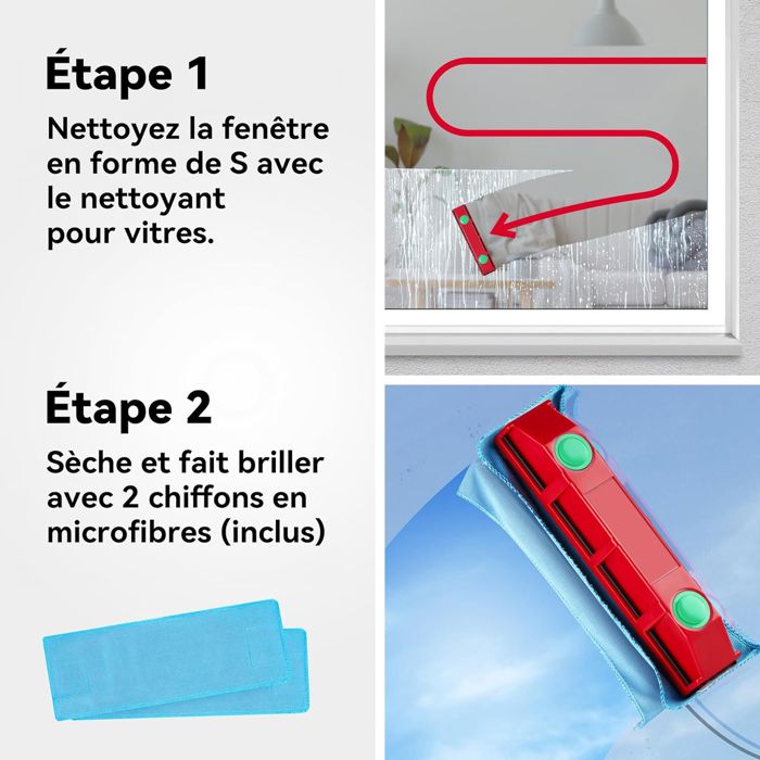 Nettoyeur Vitre Magnétique El planeador D-3 | para ventana de doble vidrio de 20 a 28 mm de espaciador | Lave-vitre aimanté – Image 4