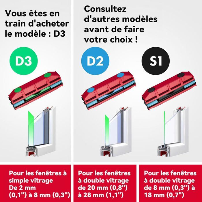Nettoyeur Vitre Magntique The Glider D-3 Pour Fentres Vitrage de 20 24 mm dpaisseur couleurs multiples Largeight – Image 3