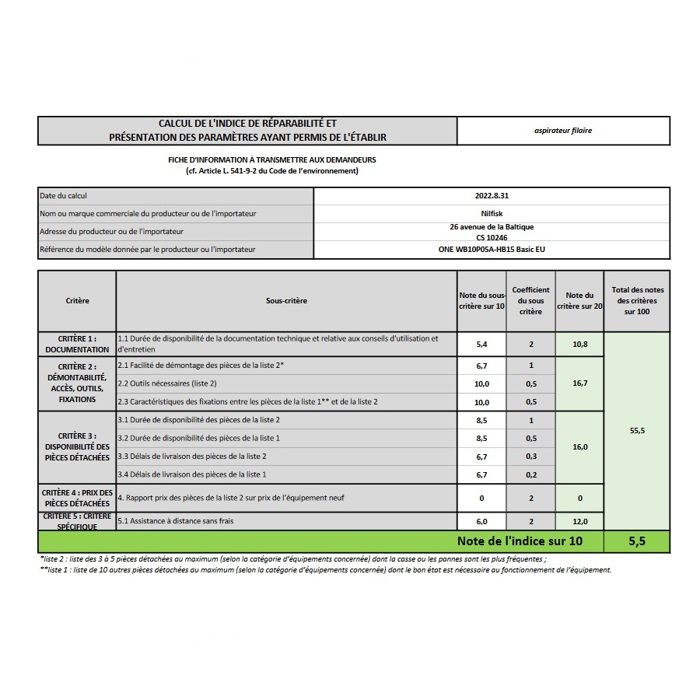 Aspirateur traineau - Nilfisk - One WB10P05A-HB15 - Sac - Blanc - 2 Litres – Image 3