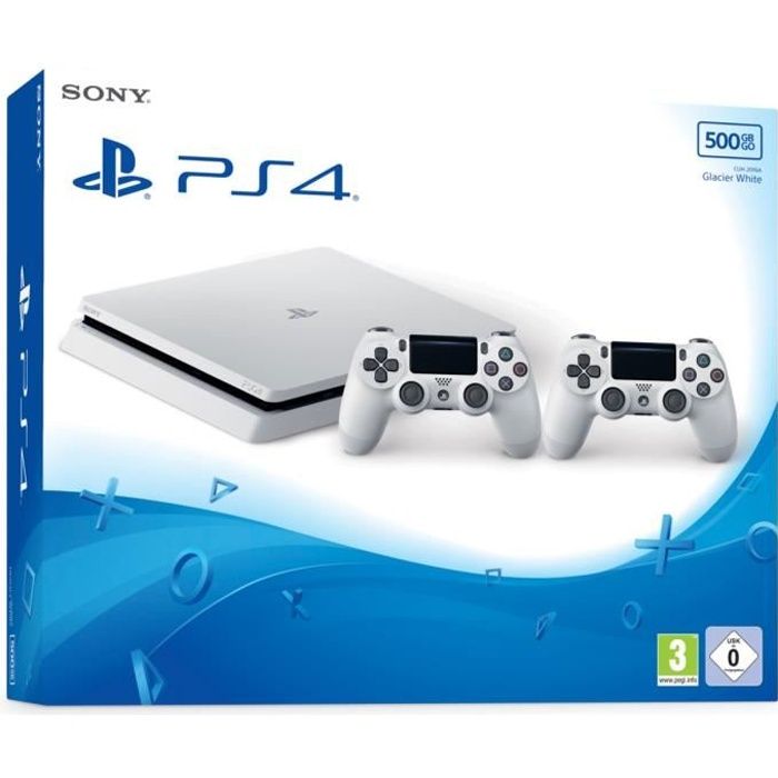 SONY COMPUTER Pack PS4 500 Go + 2 Manettes DualShock 4 - Glacier White