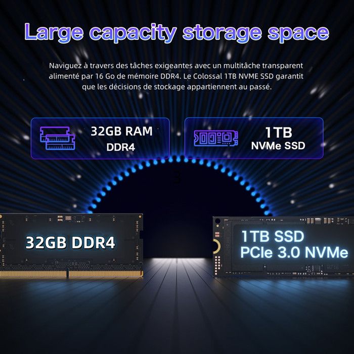 PC Portable Gamer Auusda Gaming A17 Windows 11 - 16" FHD (6C/12T, jusqu'à 4,5 GHz,57Wh) - AMD Ryzen 7430U- RAM 32Go - 1To SSD – Image 3