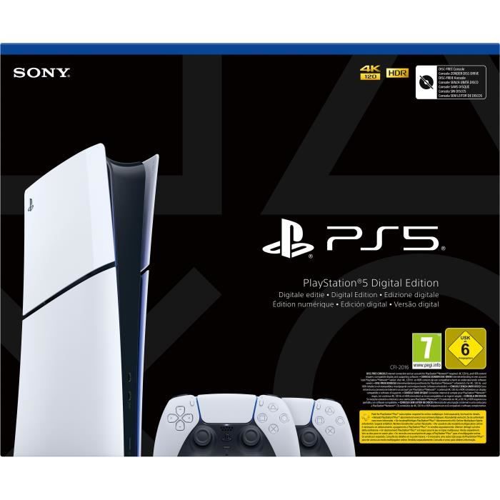 Pack Console PlayStation 5 Slim - Édition Digitale + 2ème manette DualSense Blanche – Image 9