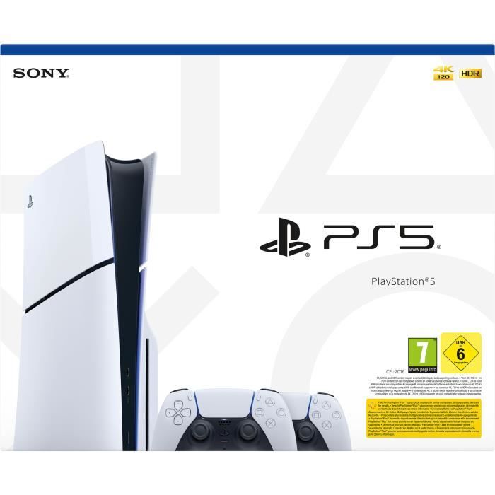 Pack Console PlayStation 5 Slim - Édition Standard + 2ème manette DualSense Blanche – Image 9