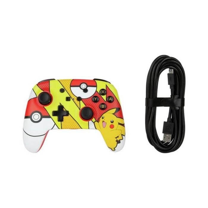 Pack Manette SWITCH Filaire Nintendo Pokémon Pikachu Pop Art Officielle + Casque Gamer PRO H3 Rouge SPIRIT OF GAMER SWITCH – Image 2
