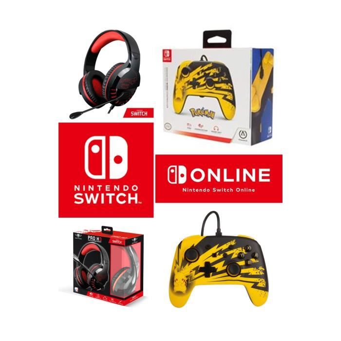 Accessoire gaming - Nintendo - SWITCH EDITION - Manette Filaire - Casque Gamer PRO H3 Rouge - 50mm Haut-parleurs