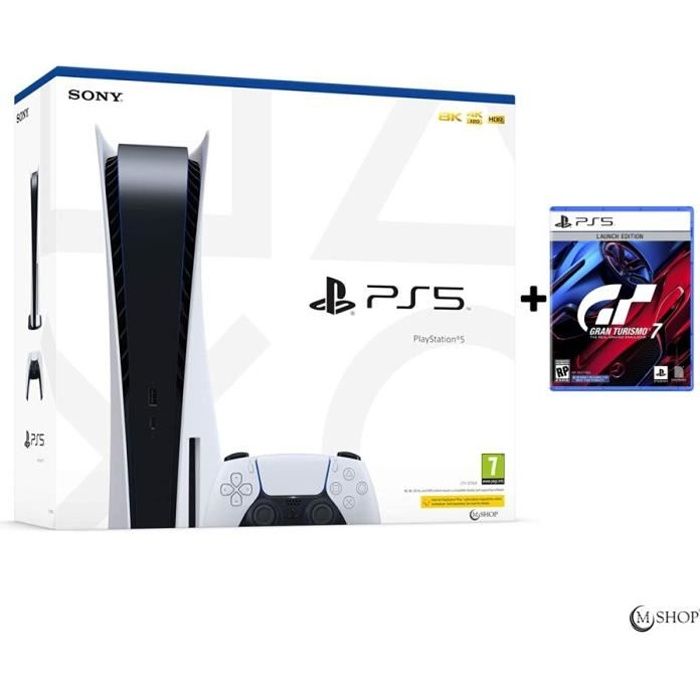 Console salon - Sony - PlayStation 5 Édition Standard - 825 Go - Blanc - Gran Turismo 7 PS5
