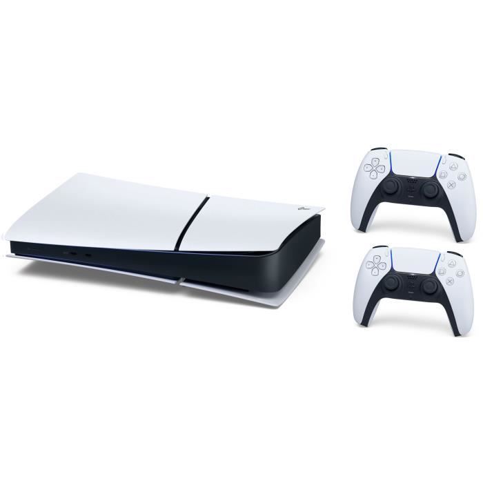 Pack PS5 Digital : Console PS5 Digitale (Modèle Slim) + 2ème Manette sans fil PS5 DualSense Blanche – Image 2