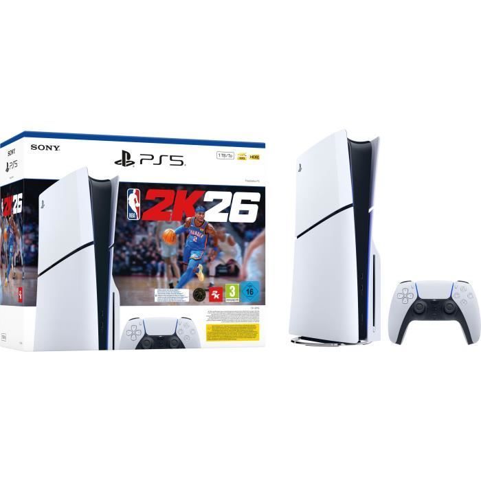 Pack PS5 Standard : Console PlayStation 5 (modèle Slim) + NBA 2K26 (code dans la boite) – Image 2