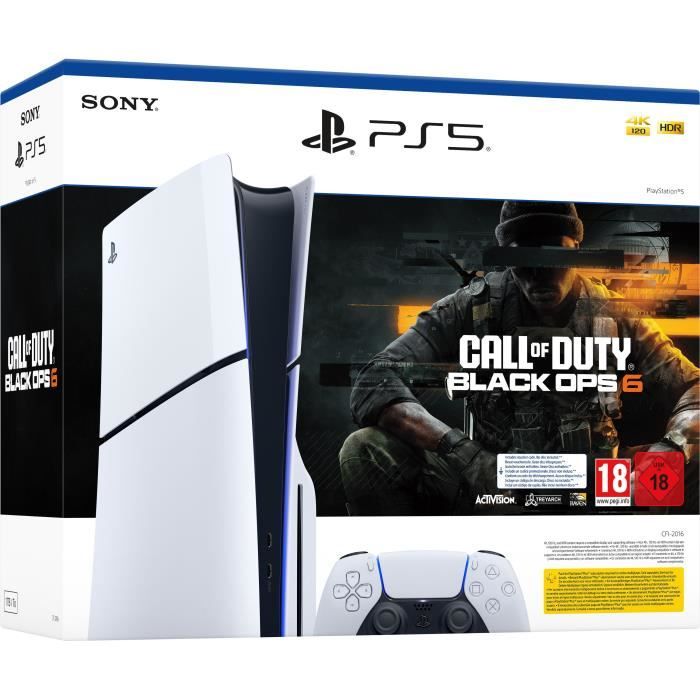 Pack PS5 Standard : Console PlayStation 5 (modèle Slim) + Call of Duty : Black Ops 6 (code dans la boite)