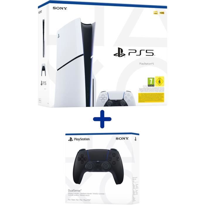 Pack PS5 Standard : Console PS5 (Modèle Slim) + 2ème Manette sans fil PS5 DualSense Noire – Image 9