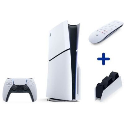 Pack PS5 Standard : Console PS5 (Modèle Slim) + Station de charge + Télécommande PS5