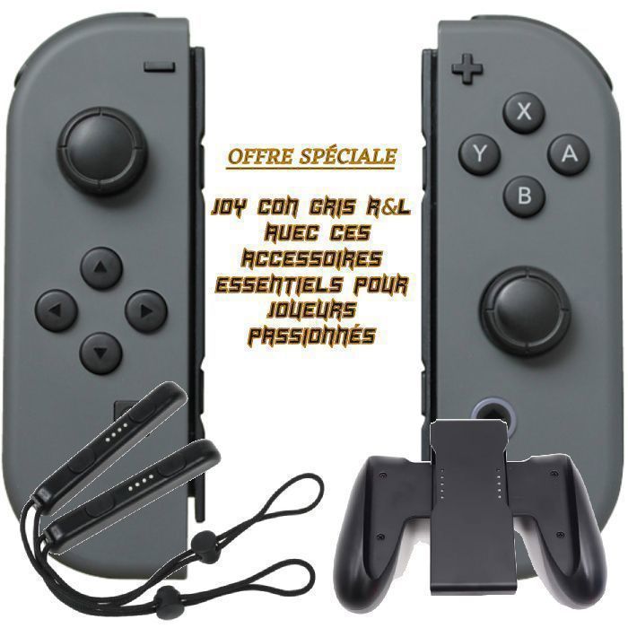 Manette Joy-Con - Nintendo - Switch/OLED/Lite - Bluetooth - Double Vibration - Turbo GRIS – Image 2