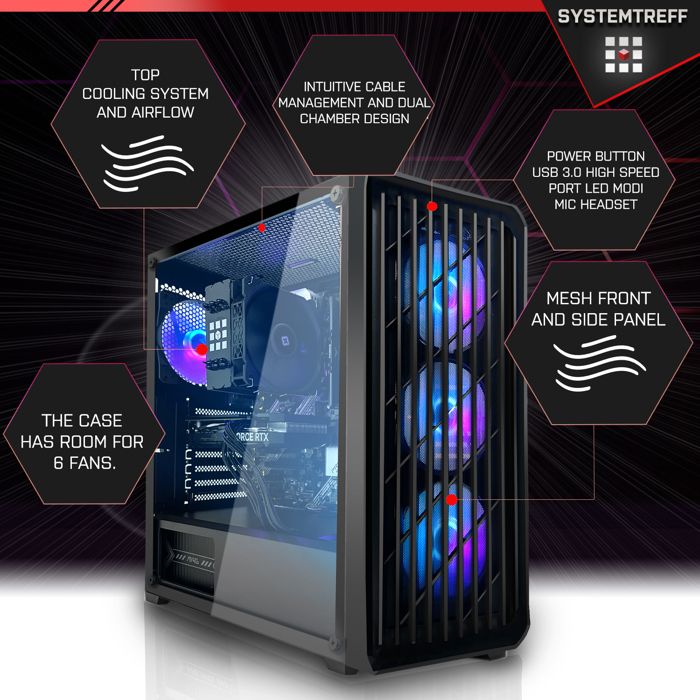 PC Gamer - AMD Ryzen 5 PRO 5655G - Radeon RX Vega 7 - 8Go RAM - 512Go SSD- Windows 11 - WiFi-69 – Image 3