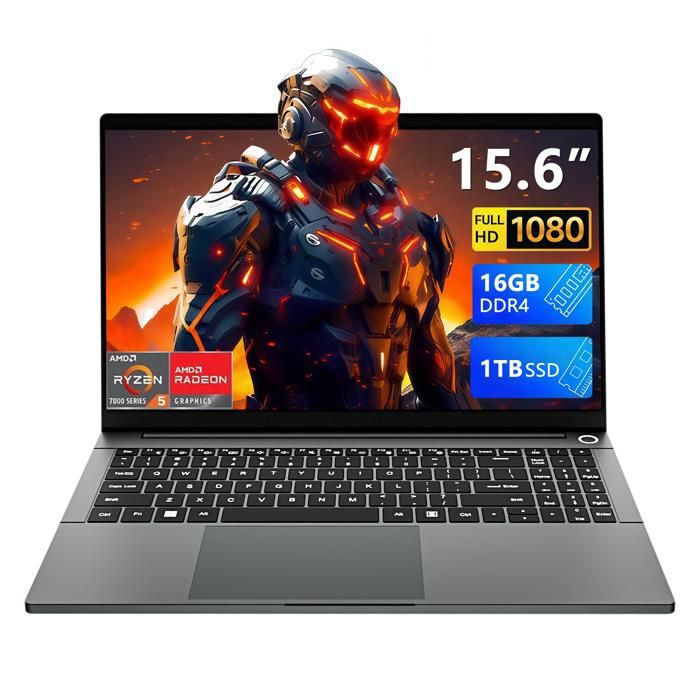 PC Portable 15,6" FHD | Ryzen 5 7520H - RAM 16Go - 1To SSD- Windows 11 Ordinateur portable Gamer
