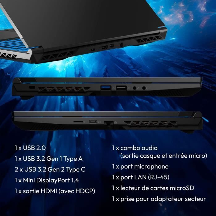 PC Portable Gamer ERAZER Crawler E30 MD62544 - Windows 11 - 15,6" FHD IPS 144Hz - RTX 3050 - Core i5-12450H - RAM 16Go - 512Go SSD – Image 8