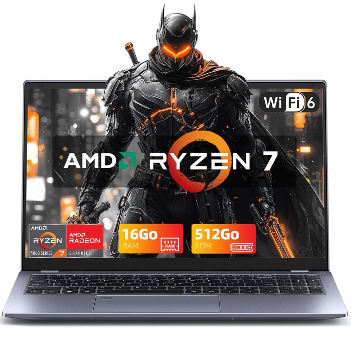 PC Portable Gamer, VANWIN 15.6'' FHD, AMD Ryzen 7 6800HX(8C-16T, jusqu'à 4,7 GHz)16Go DDR5,512Go SSD,WiFi6,AMD Radeon 680M 2.2GHz