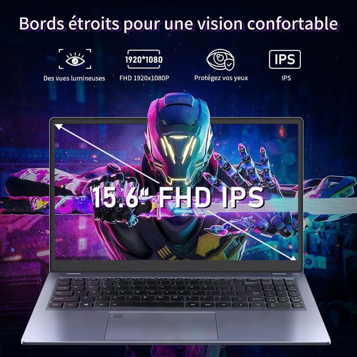 PC Portable,AMD Ryzen7 6800H(8C-16T, jusqu'à 4,7 GHz) 16Go DDR5,512Go M.2 SSD,WiFi 6 pour Ordinateur portable Gamer – Image 4