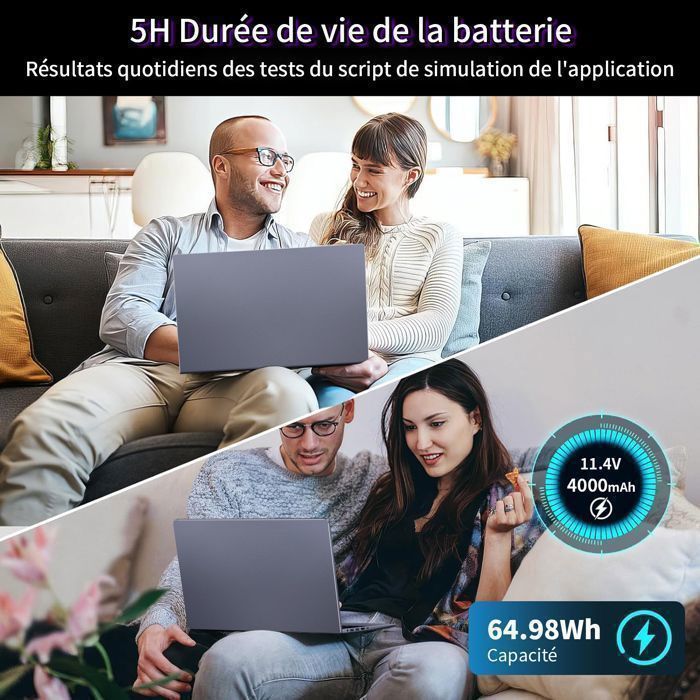 PC Portable,AMD Ryzen7 6800H(8C-16T, jusqu'à 4,7 GHz) 16Go DDR5,512Go M.2 SSD,WiFi 6 pour Ordinateur portable Gamer – Image 6